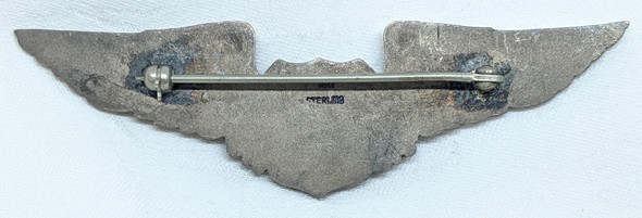 Extremely Rare 1930's Indiana University ROTC Pilot Wing by Dyer Jewelers in Sterling.