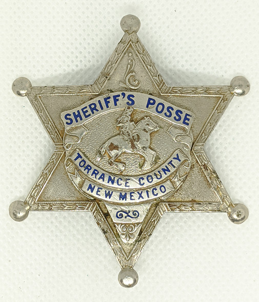 Great Old 1930's - 40's Torrance Co. New Mexico Sheriff's Posse Badge by LA. Stamp & Stat.