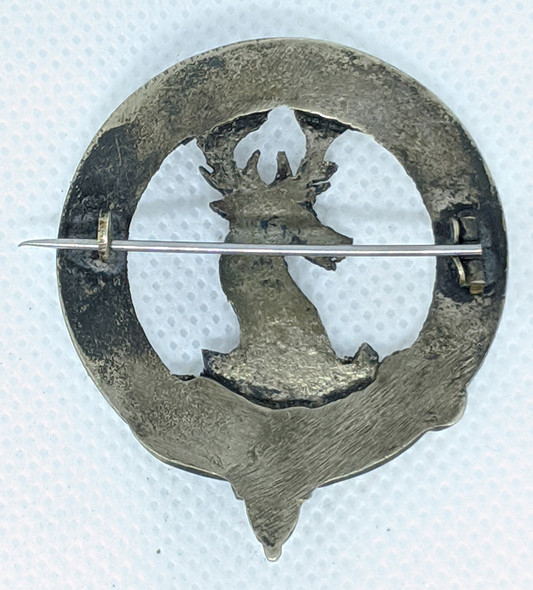 Nice Ca. 1900's mid-size Scottish Clan Fraser Badge in Silver Plated Nickel with Nice Detail.