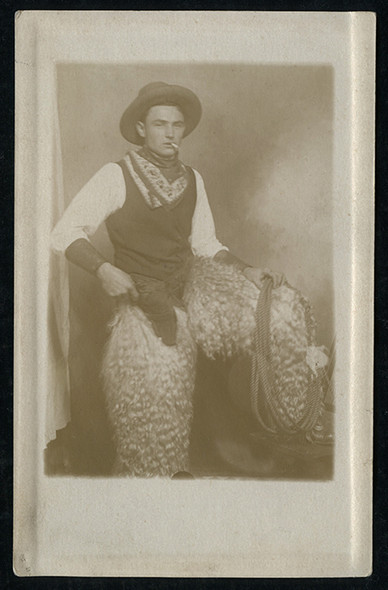 Great Ca. 1900's - 1910's Real Photo Postcard (RPPC) of Cowboy in Full Regalia
