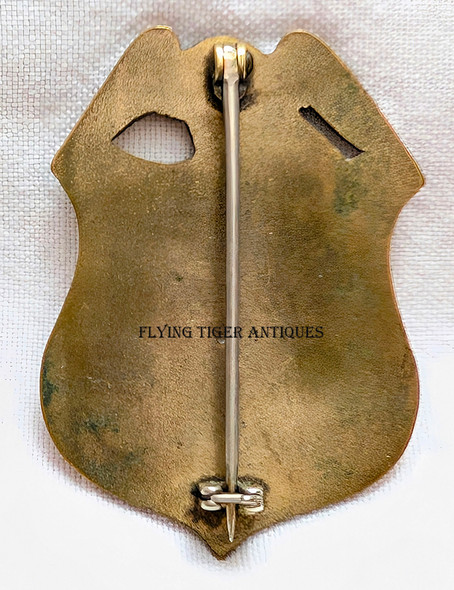 Beautiful 1928 Port Chester NY Fire Dept Badge of the Captain of the Harry Howard Hook & Ladder Co