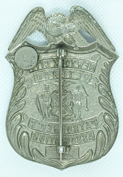 Beautiful, Large, Ca 1931 New York City Veteran Policeman's Association Badge #216