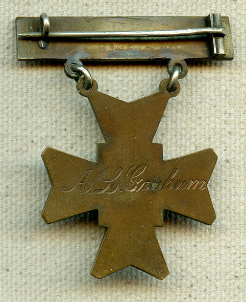1896 Rhode Island Militia Marksman Medal Named to A. L. Graham