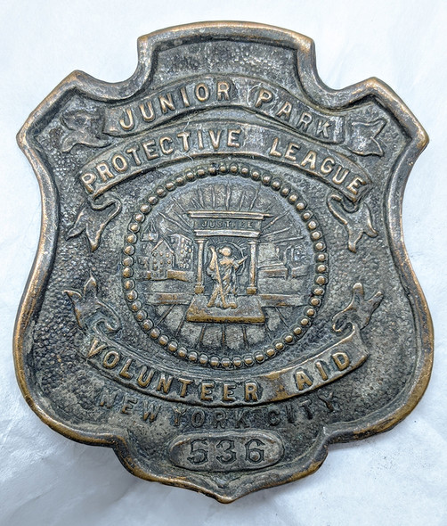 Ca 1936 New York City Junior Pork Protective League Volunteer Aid Badge
