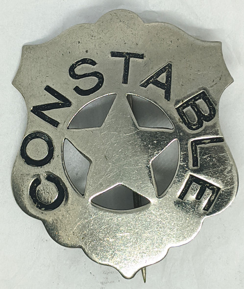 Great 1880s - 1890s Old West "Stock" Constable Circle Cut Out Star Shield Badge Hand Stamped