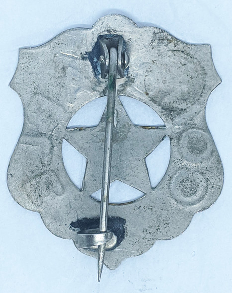 Great 1880s - 1890s Old West "Stock" Constable Circle Cut Out Star Shield Badge Hand Stamped