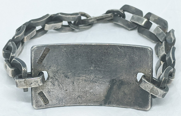 Stunningly Beautiful WWII CBI Made USAAF Aviator ID Bracelet in Heavy Enameled Silver