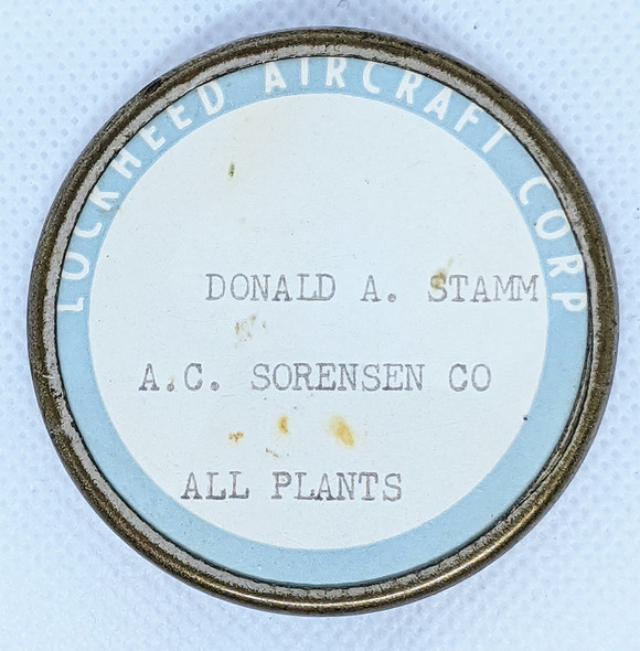 WWII era Lockheed Aircraft Corp. A.C.Sorensen Co Worker ID Badge