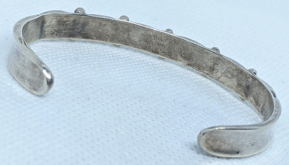 Great Vintage 1970s Zuni Silver & MOP Shadowbox Bracelet by Jimmie Etsate