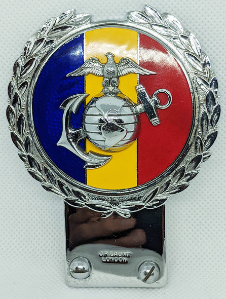Wonderful Late 1930s - Early 1940s USMC HQ Auto Badge by JR Gaunt