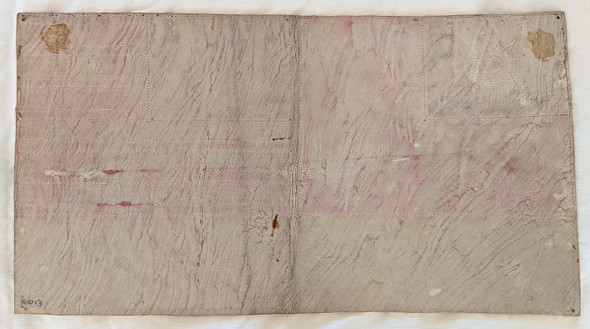 Very Cool EXTRA LONG Ca 1944 Chinese US Blood Chit in Multi Piece Leather w Hand-Inked Characters