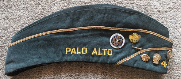 Wonderful KW era WWII US Army WAC Veteran Hat Patch & Badge of Palo Alto CA WAC Vets Past President