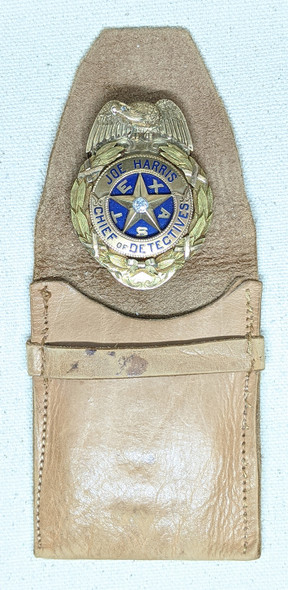 Stunningly Beautiful 1927 San Antonio Texas Chief of Detectives Badge of Joe Harris