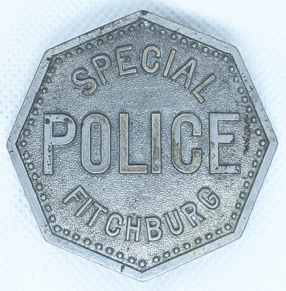 Beautiful 1880s-90s Fitchburg MA Special Police Octagon Badge