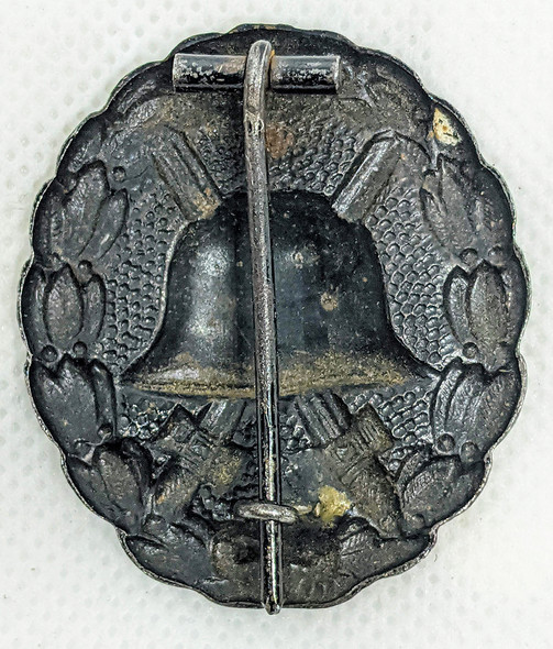 WWI Imperial German Black Wound Badge in Painted Steel