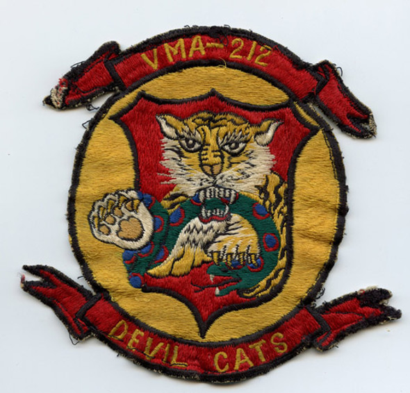 Circa 1955 US Marine Corps VMA-212 Japanese-Made Jacket Patch from Iwakuni Days