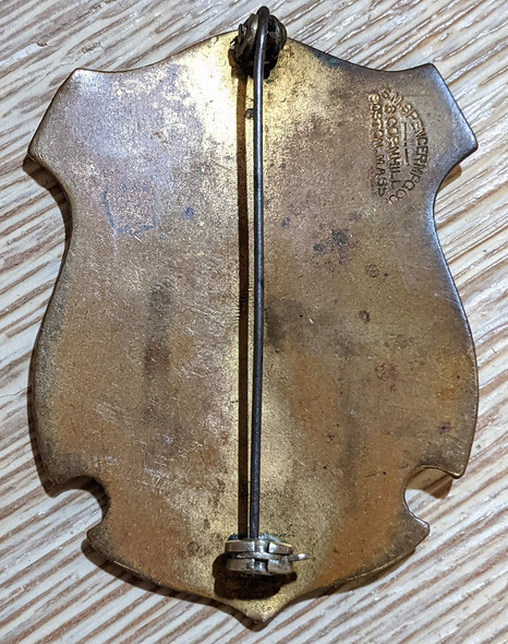 Beautiful 1930s MA General Court Officer Gold front Badge by Spencer
