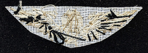 Gorgeous 1920s US Air Corps Balloon Pilot Wing in Bullion on Black wool