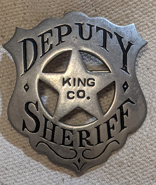 Great Ca 1900s-1910s King County Washington Deputy Sheriff Circle Cut Out Star Badge