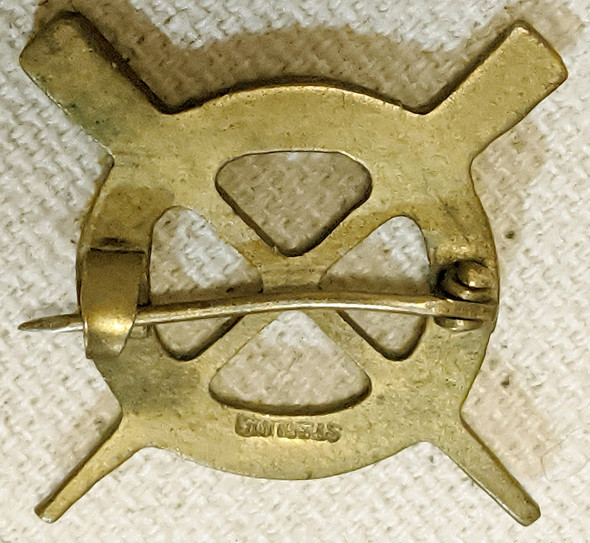 Rare WWII Era US Coast Guard Surfman Collar Badge in Gilt Sterling