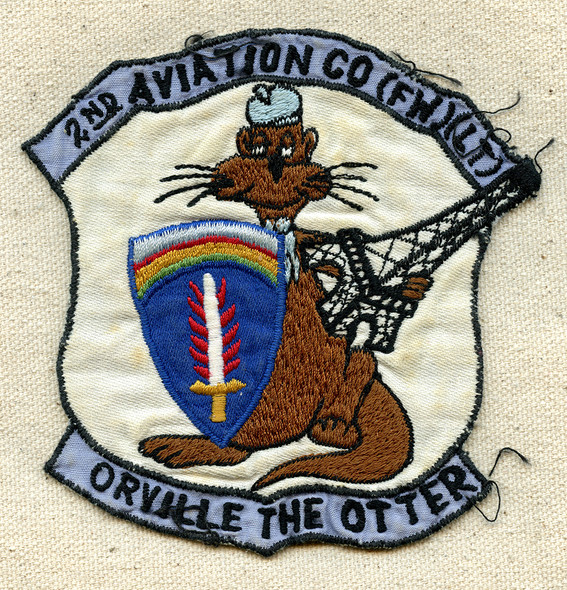 Early 60s US Army 2nd Avn Co Fixed Wing Light Trans French Made Pocket Patch Thick Lettering Variant