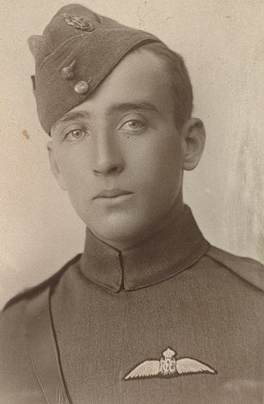 Lovely WWI RFC Pilot Portrait Photo Early War Matching Uniform Framed in California