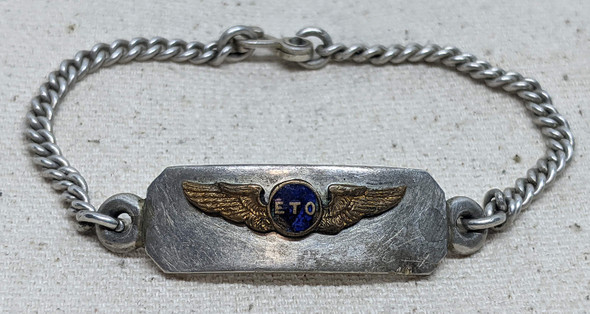Cool WWII USAAF ETO European Theater of Operation Aviator ID Bracelet with Nickname Red Dawg on Back