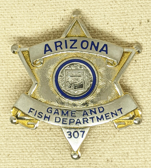 Scarce Ca 1960 Arizona Game And Fish Dept Warden Badge #307