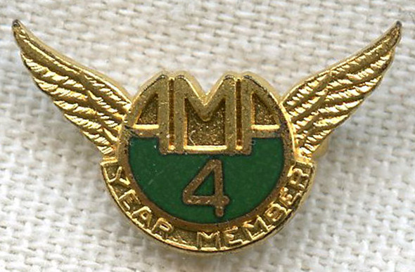 1940s American Motorcyclist Association (AMA) 4 Year Member Pin
