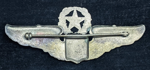 Rare Ca 1940 US Air Corps Command Pilot Wing in Silver Plated Nickel by Meyer