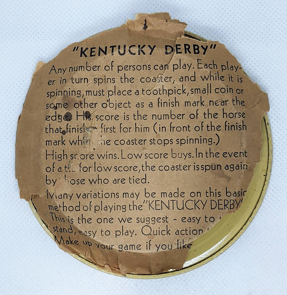 Wonderful Ca 1936 Fehr's Beer Adv Kentucky Derby Bar Game Tip Tray with Original Instruction paper o