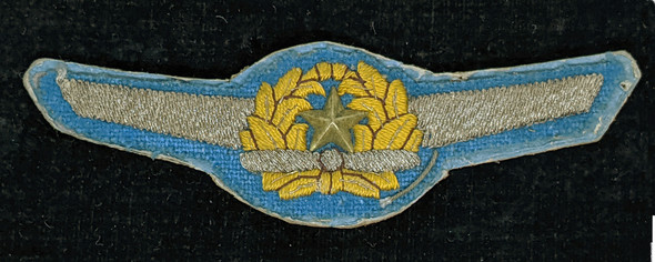 Beautiful & Rare WORN Removed from Flight Suit Imp. Jap. Army Officer Pilot Wing on Card Backing