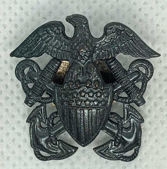 Rare Early WWII USN Seabee or Medical Officer Attached to USMC Overseas Cap Badge by H&H