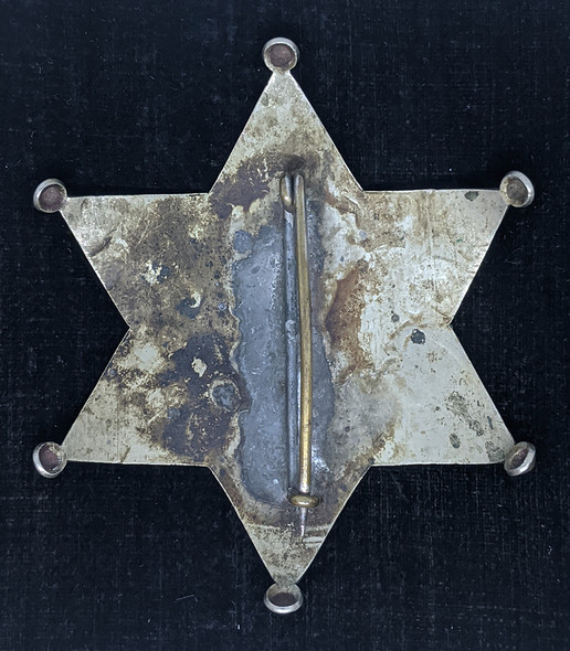 Wonderful HUGE 1880s - 1890s "Stock" Old West Deputy Constable 6 Point Star with Great Patina