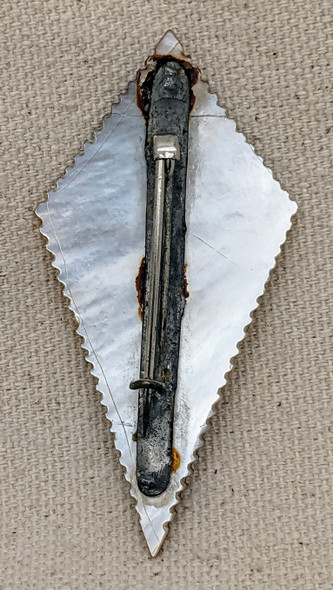 Gorgeous Large Early WWII Free French Badge or Patriotic Brooch made of Shell. Old Period Repair.