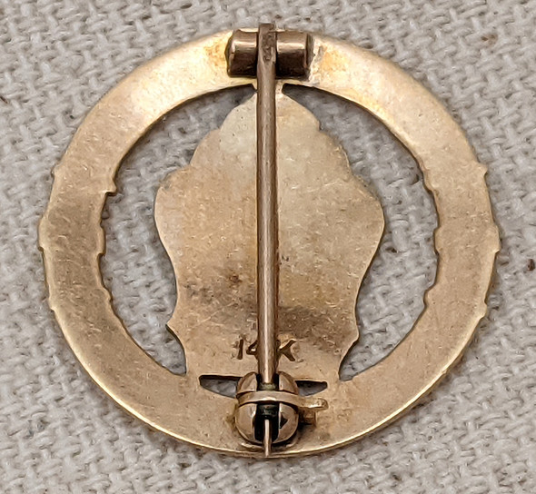 Ext Rare Ca 1900 14K Gold Lapel Badge For Dude Hose Co #2 Prescott AZ Fire Dept