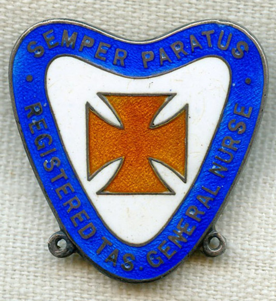 WWII Numbered Tasmanian General Nurse Pin in Sterling Silver