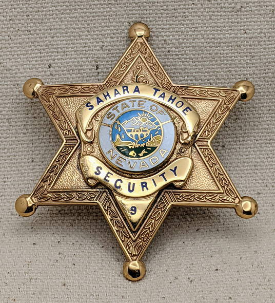 Nice 1960s-70s Sahara Tahoe Casino Nevada Security Badge # 9