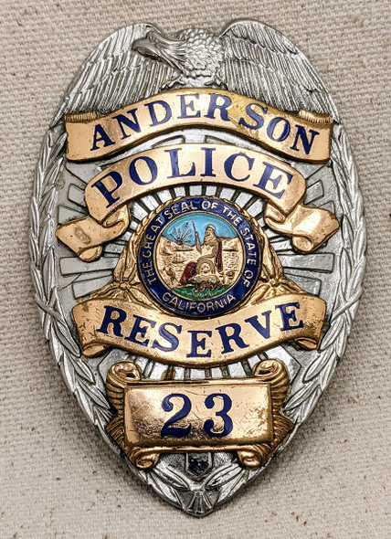 1950s Anderson CA Police Badge Reserve Badge #23 by Entenmann