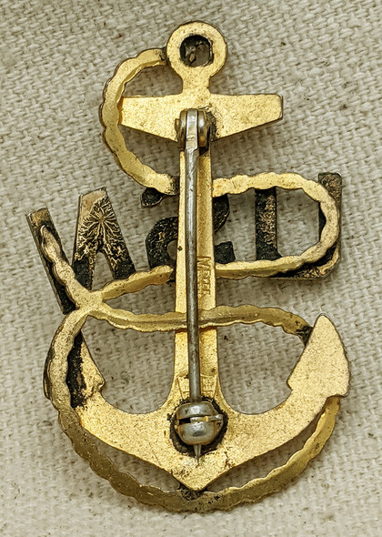 Great 1930s USN CPO Chief Petty Officer Hat Badge by Meyer in Meyer Metal