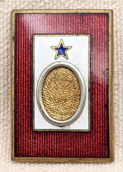 Stunning WWI US Son-In-Service Enameled Photo Frame Type Pin