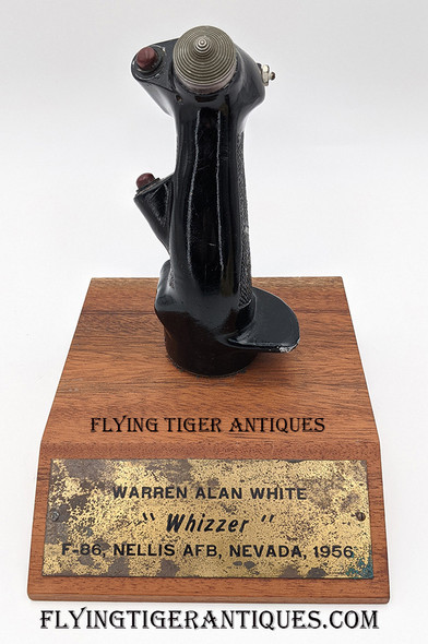 Ca 1956 F-86 Fighter Joystick Awarded to Tech Rep Warren Alan "Whizzer" White at Nellis AFB.