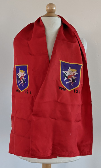 Great Korean War USMC VMA-121 Pilot Scarf Japanese Made Printed on Silk