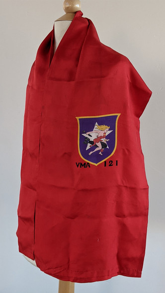Great Korean War USMC VMA-121 Pilot Scarf Japanese Made Printed on Silk