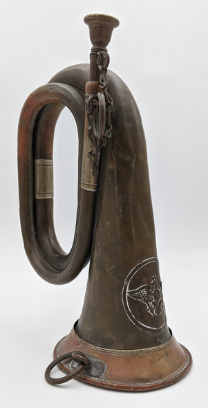 Lovely Battle Field Pickup WWI Prussian Field Trumpet by C.W. Moritz Berlin Dated 1915