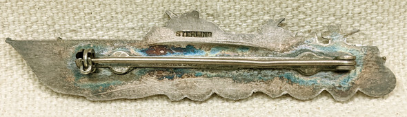 Scarce WWII USN Unofficial PT Boat (patrol torpedo boat) Badge in Starling Silver for enlisted men