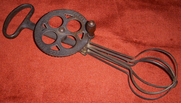 The Original, Classic Dover Egg Beater from 1870 in Cast Iron, Steel & Wood