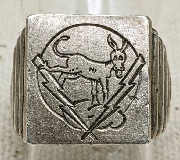 Fantastic Ca 1944 USAAF 347th Fighter Squadron silver Men's Ring Made in Italy