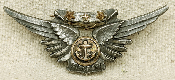 Nice WWII USN Air Crew Wing in Sterling by Amico