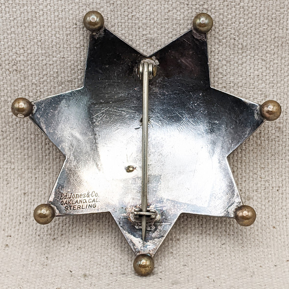 Gorgeous 1930s San Francisco Sheriff Posse Sterling & GF 7 pt Star Badge #190 by Ed Jones